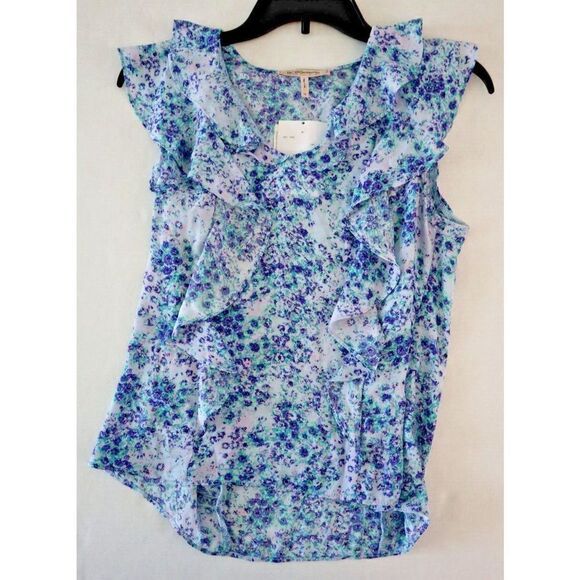 BCBGeneration Women's Sz XS Floral Print Woven Flutter Sleeve Top Blouse $68 - Picture 6 of 13